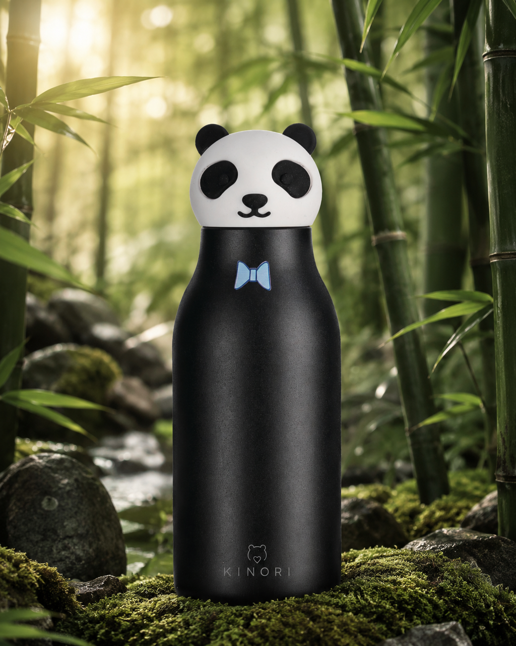 KINORI Kinder-Thermosflasche Paco – der gelassene Panda im Bambuswald