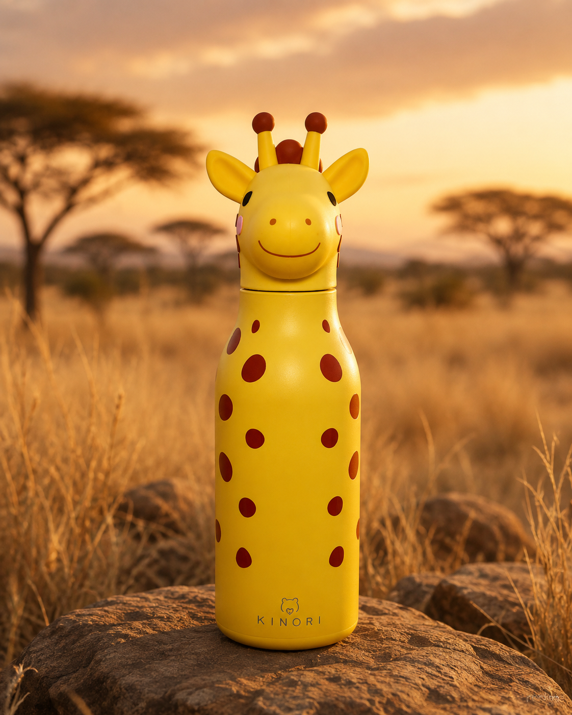 KINORI Kinder-Thermosflasche Lina – die selbstbewusste Giraffe in der Savanne