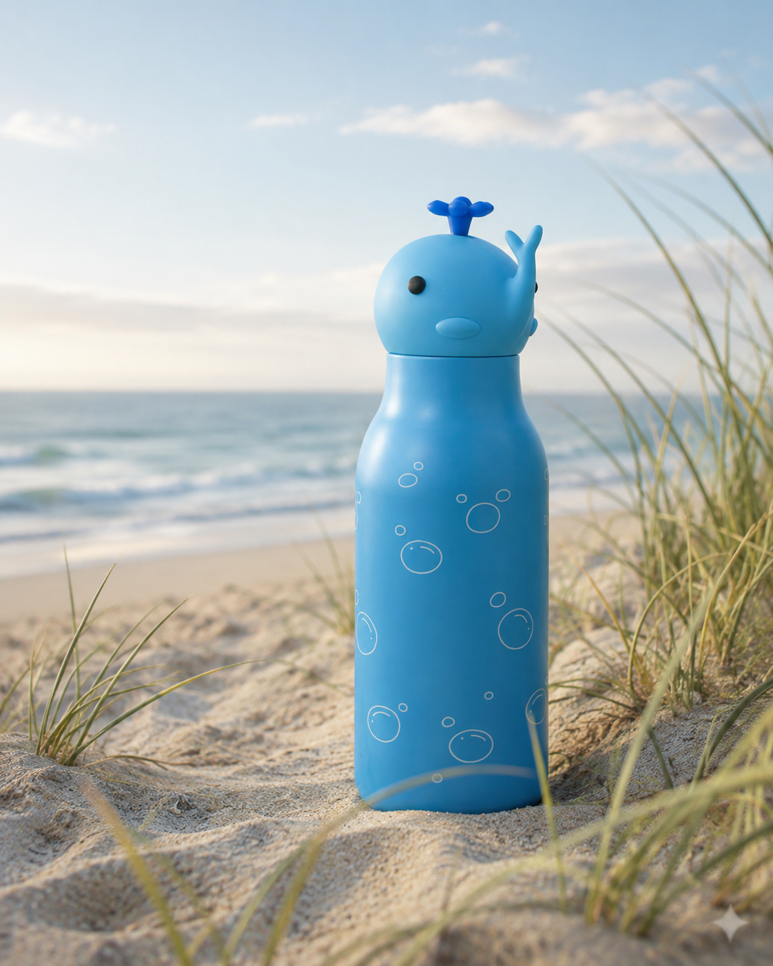 KINORI Kinder-Thermosflasche Timmi – der zuversichtliche Wal am Strand