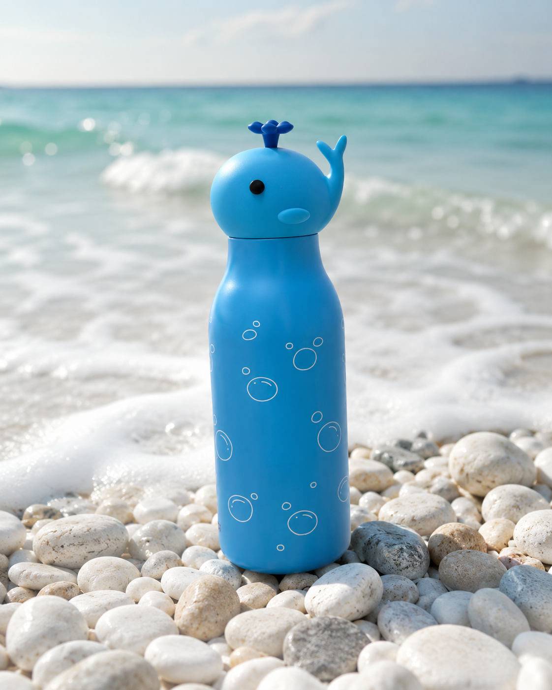 KINORI Kinder-Thermosflasche Timmi mit Walkopf am Meeresufer